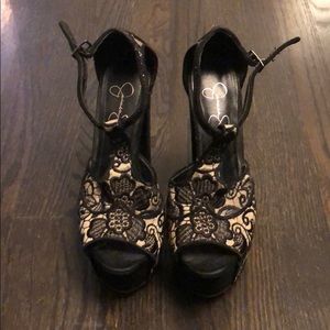 Jessica Simpson Black lace shoes
